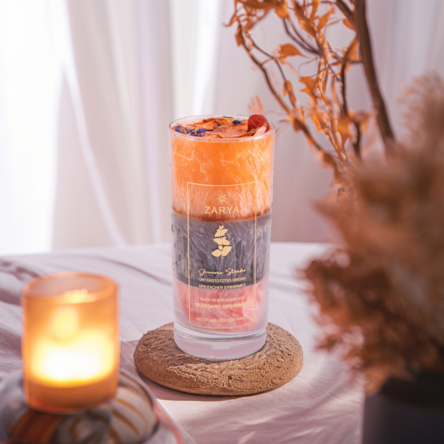 Heilkräuter Duftkerze "Innere Stärke" nach Hildegard von Bingen