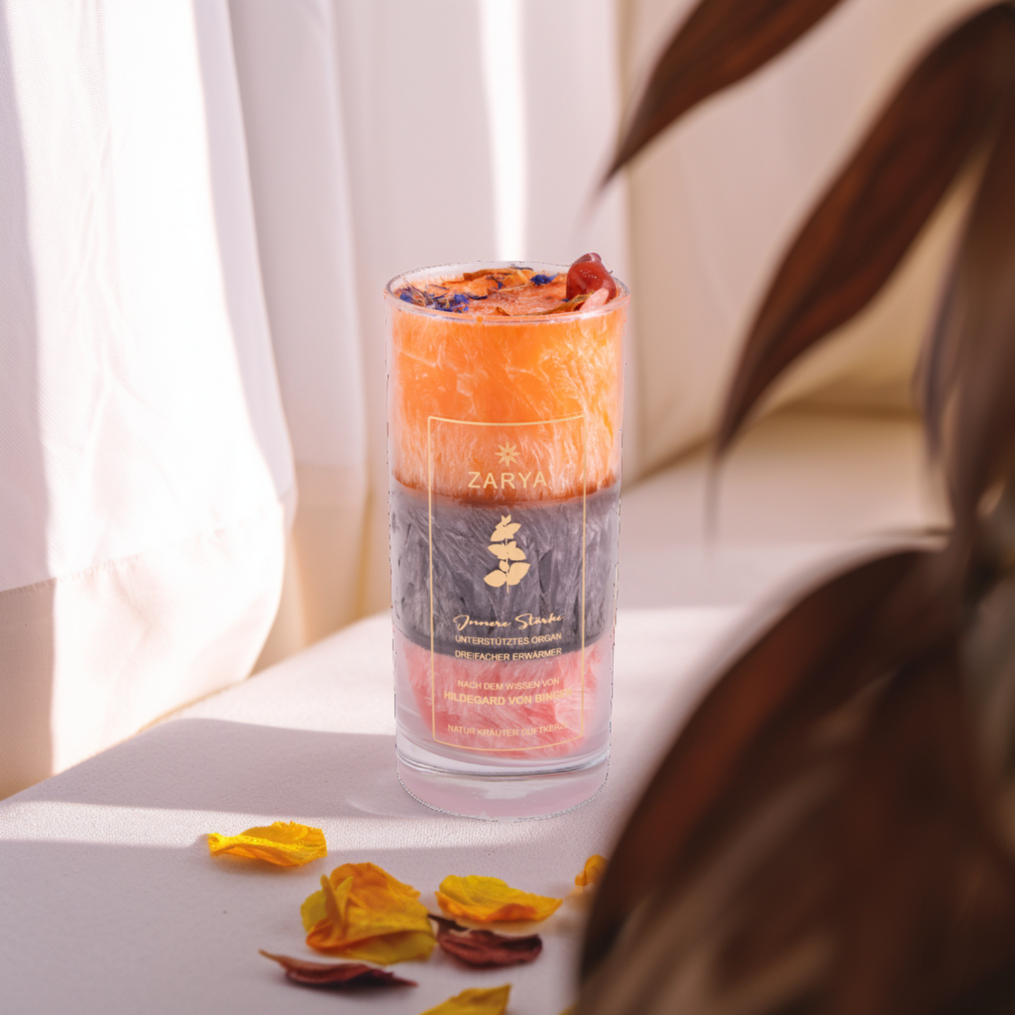 Heilkräuter Duftkerze "Innere Stärke" nach Hildegard von Bingen