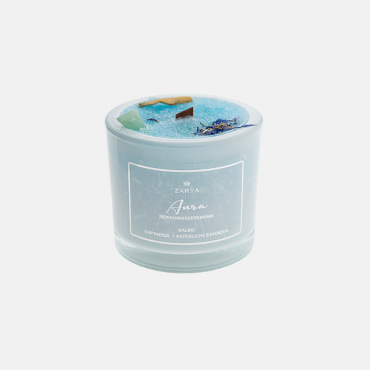 Zeremoniekerze “Aura-Reinigung” mit Salbei & Maiglöckchen